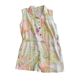 Rip Curl Montego‎ Bay Romper Tropical Colorful Linen Blend Size M